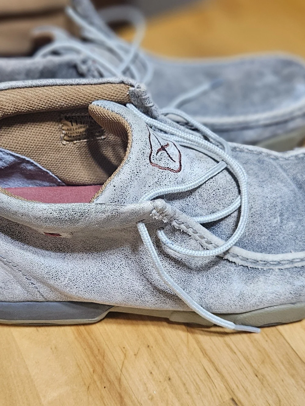 Twisted X Men's Suede Moc Toe Shoes in Light Gray